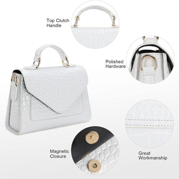 Crocodile Crossbody Shoulder Bags for Women, Small Trendy Purse for Phone, Women - Picture 5 of 8